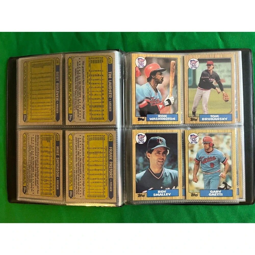 Minnesota Twins 1987 Topps Team Set‎ with 40 card collector album.